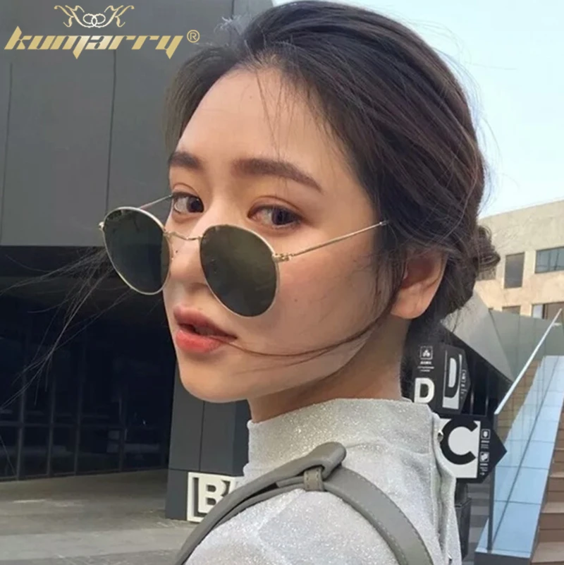 

KUMARRY 2021 Small Round Sunglasses For Women/Men Sun Glasses Retro Luxury Brand Designer Women's Metal Sunglass Gafas de sol