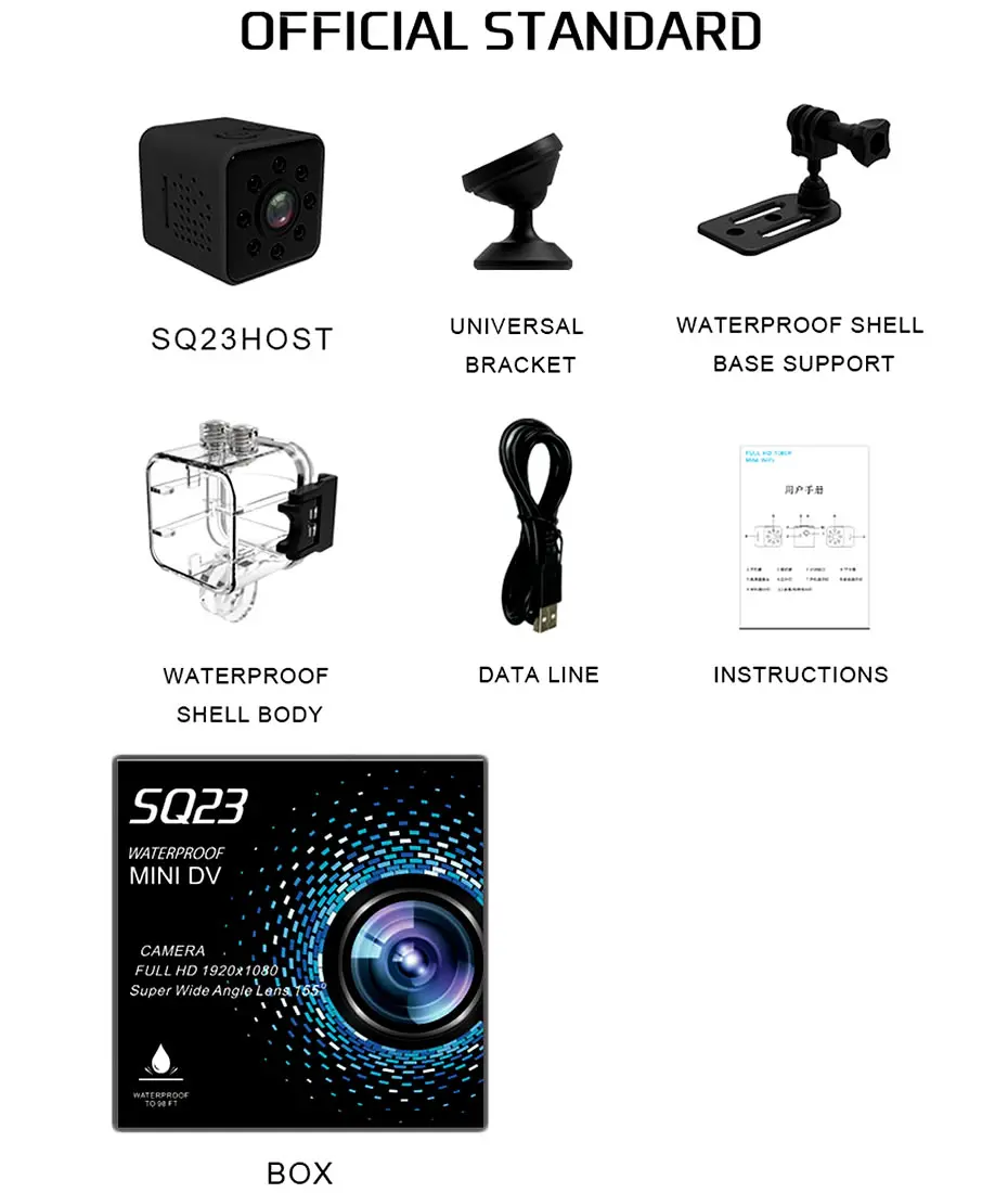 

IP Mini Camera Wifi Full Hd 1080p Surveillance Interieur Video Espion Waterproof Micro Camera Night Vision Action Cam SQ23