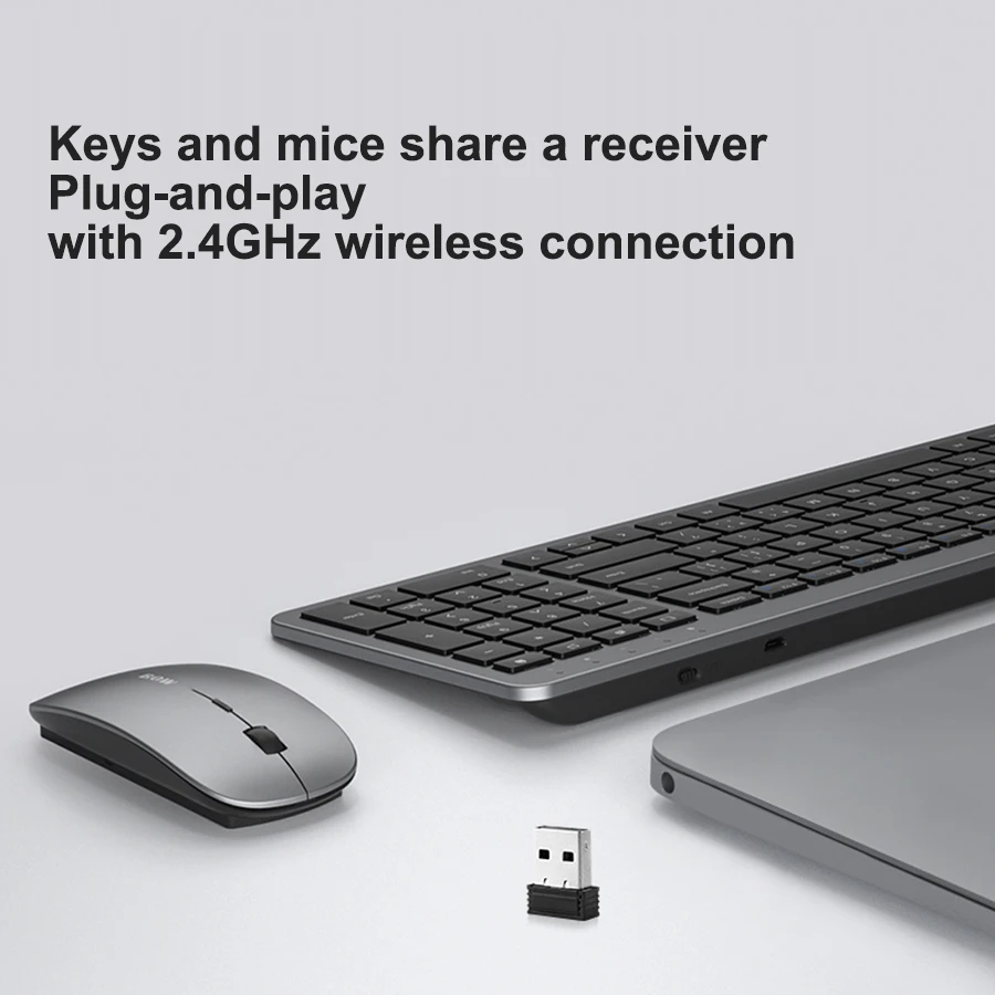 EAOR перезаряжаемая 2 4G Беспроводная клавиатура мышь комбо для ноутбука Macbook Pro