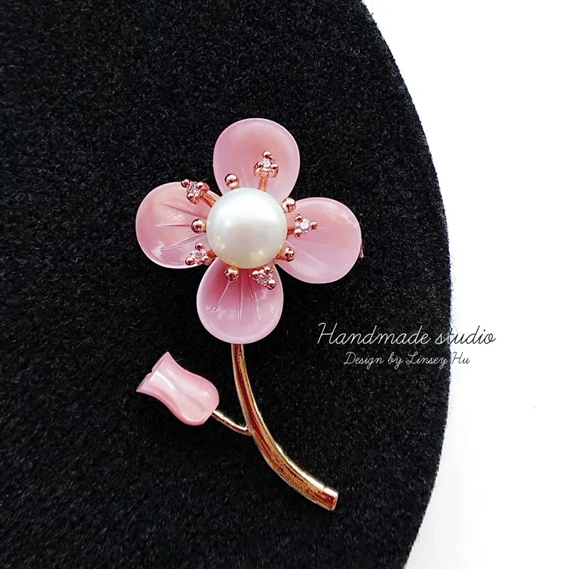 Женские броши в виде лотоса CCijiNG из пресноводного жемчуга ювелирные изделия для