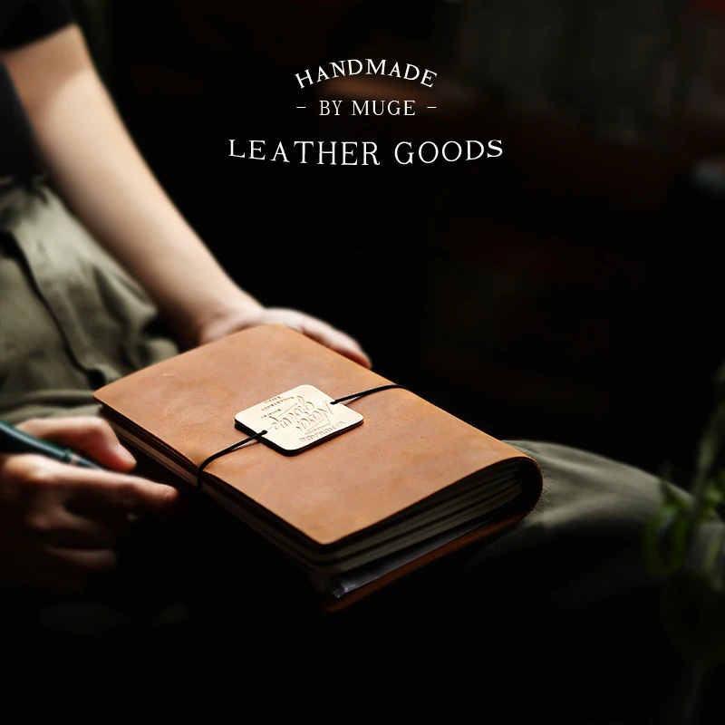 

Students Notebook Hand Ledger Japan Leather Notebook Binder Retro Travel Diary Simple Literary Notepad Office Supply