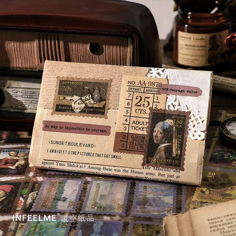 100 шт./упак. креативные бронзовые винтажные стикеры в стиле штампов для