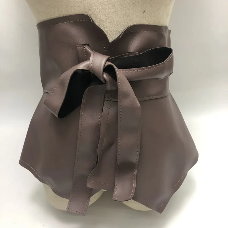 

Sexy PU Leather Lace Up Casual Waistband Women Stomach Corset Cummerbund Wide Belt High Street Luxury Female Vintage Belts