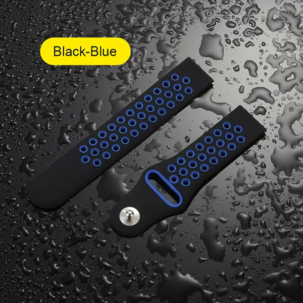 Black Blue UEBN 20 мм силиконовый сменный дышащий ремешок для часов xiaomi Huami ремень Amazfit GTS/GTR 42 мм/Bip спортивные наручные часы - Цвет ремешка: Black Blue