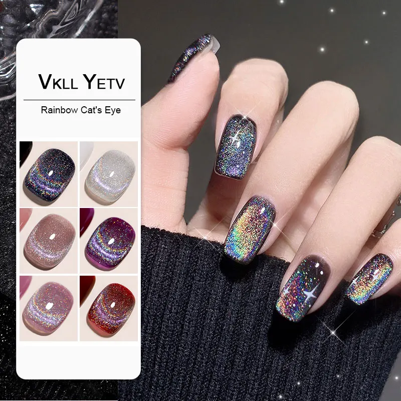 Блестящий Гель-лак для ногтей полуперманентные Лаки Гибридный светоотражающий