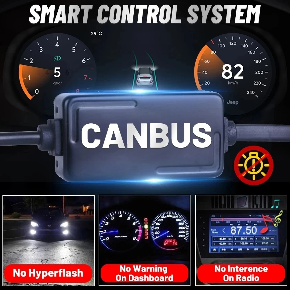 Светодиодные фары CARLITEK H7 H11 20000LM CSP Canbus без ошибок H8 H9 9005 9006 HB3 HB4 Сверхъяркие