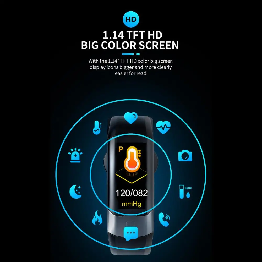 SPOVAN умный Браслет Новый ECG спортивный модный браслет с датчиком частоты