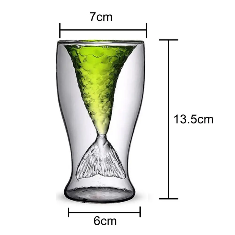 100 мл креативная стеклянная чашка в форме хвоста Русалочки пивная кружка для