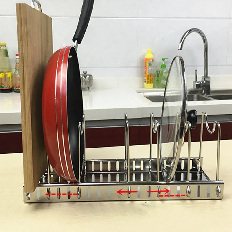 304 регулируемый стеллаж для горшков из нержавеющей стали полка кастрюли полки