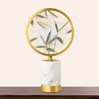 modern new chinese enamel color glass marble high grade living room bedroom study model room bamboo classical table lamp