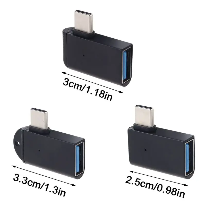 

90 Degree USB C Type C Male To USB 3.0 Female Adapter OTG Converter For Laptop Cellphone Tablet PC with Type C Plug