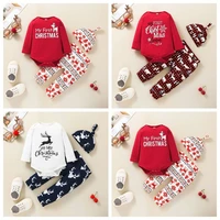 lovely baby boy my first christmas letter romper kids pant newborn hat boys outfits girl xmas set autumn clothing 3pcs set