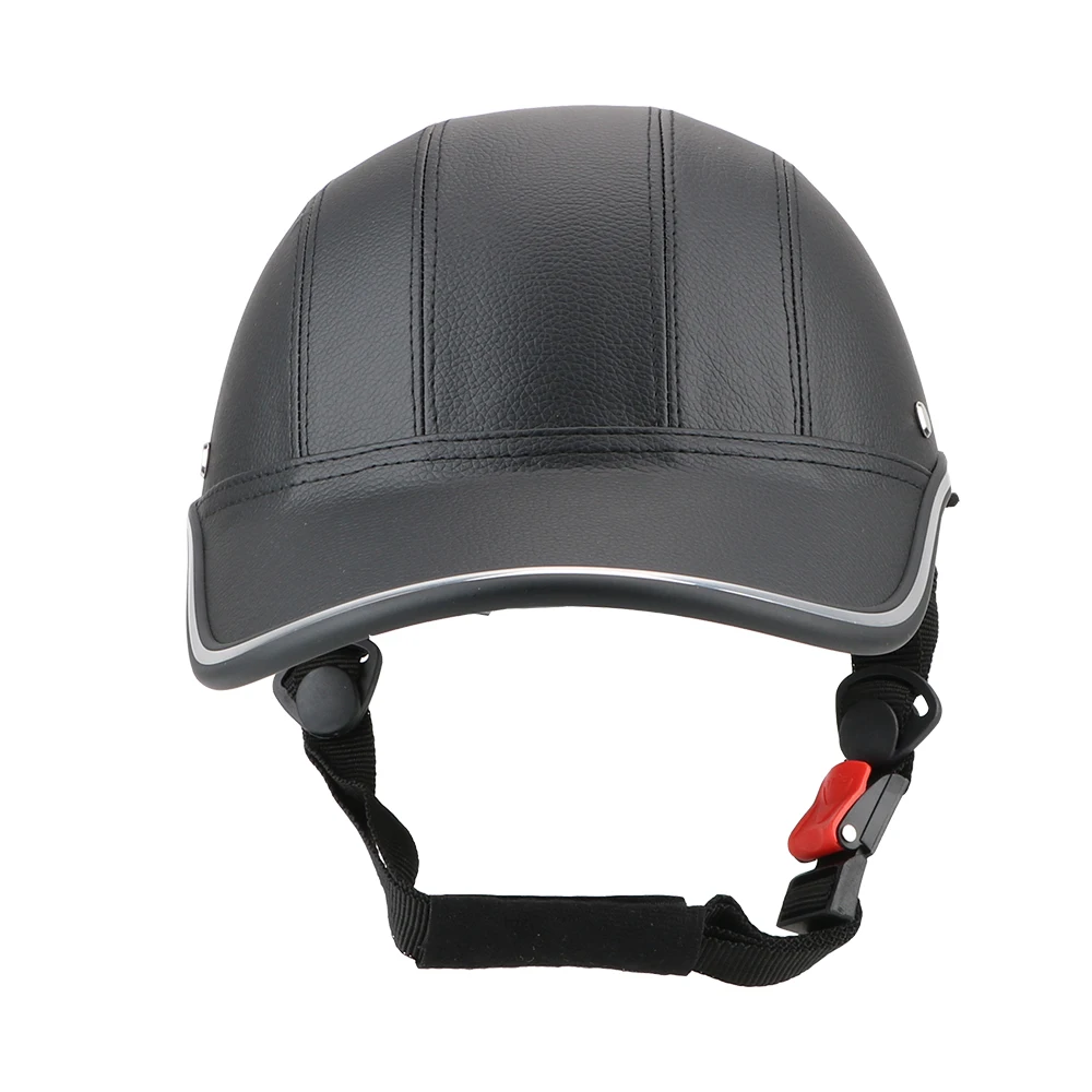 

Motorcycle Protective Helmet Baseball Cap Style Half Open Face Vintage Hat Leather Safety Summer Cap Unisex Scooter Racer Helmet