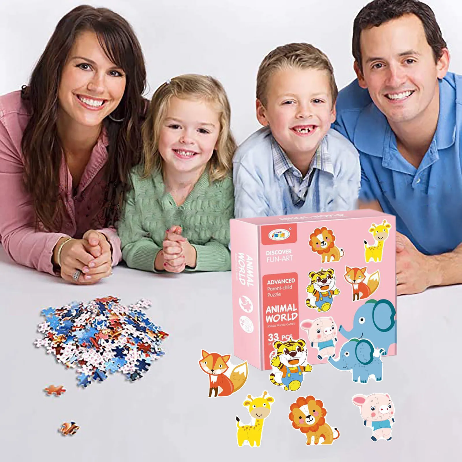 

Children's Intelligence Early Education Puzzles Game Toy Cute Animal 33pcs Puzzles High Quality Kid Gift