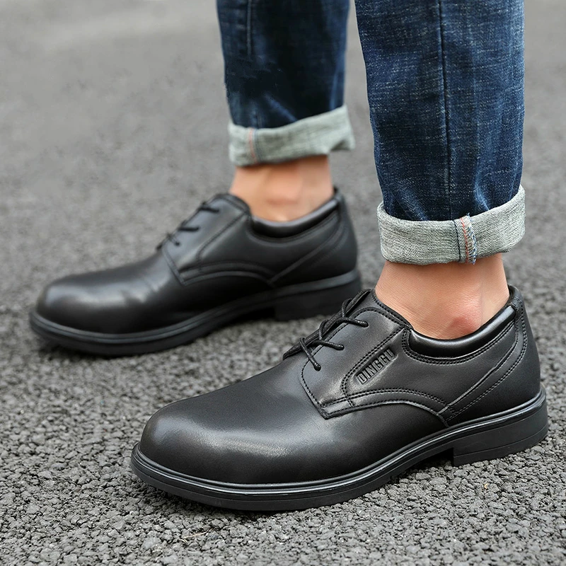 Мужская повседневная обувь в британском стиле со стальным носком Рабочая Легкие
