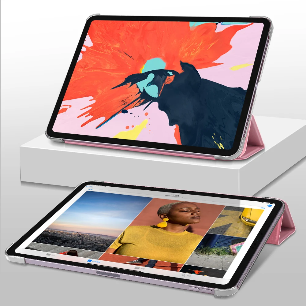 Жесткий Чехол для iPad Pro 12 9 дюйма 2018 из искусственной кожи Магнитный смарт-чехол