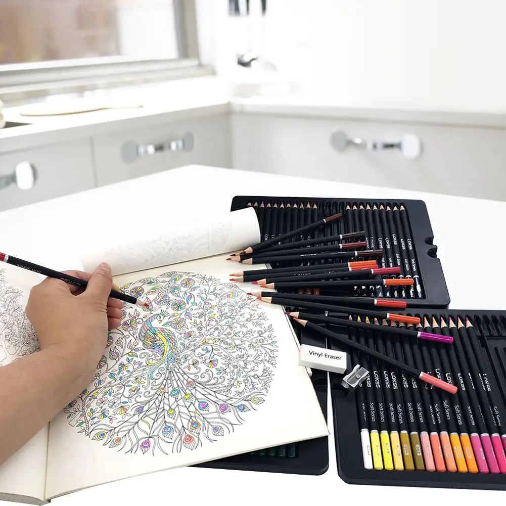 72 цветные карандаши для рисования Набор цветных грифелей профессиональные