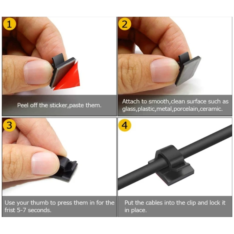 10 шт. клей самоклеящийся зажим для проводов Держатель кабеля квадратный
