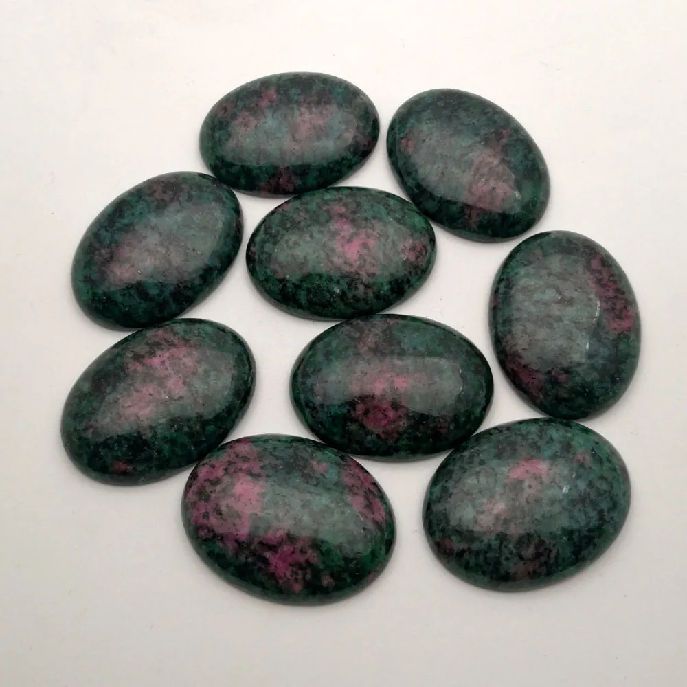 

Fashion 10-50Pcs Natural Stone Epidote Beads jewelry making cab Cabochon Ring Earrings accessories no hole