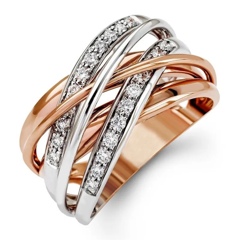 Женские кольца с крестом LETAPI модные вечерние цвета розового золота для