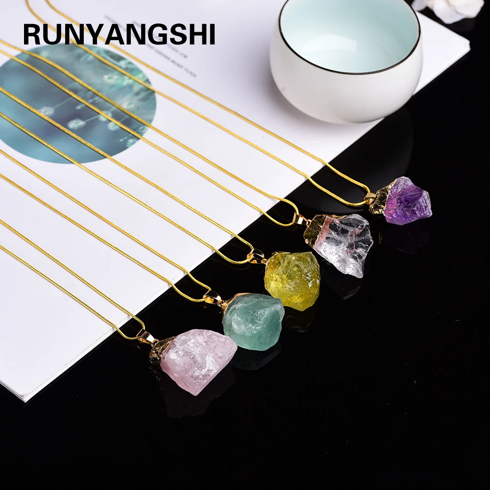 1 шт. модный простой кристалл кварцевый кулон натуральный красочный камень