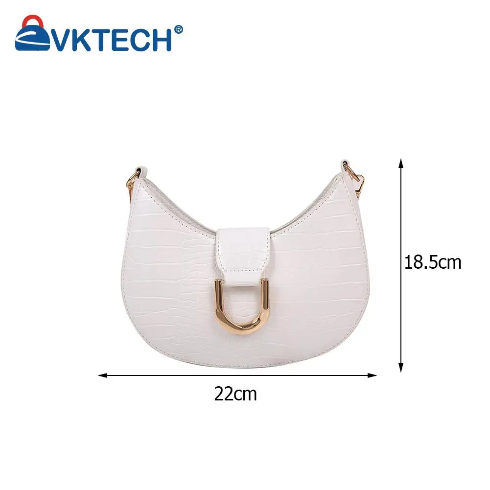 

Fashion Women Alligator Pattern Solid Color PU Leather Shoulder Underarm Bag Casual Ladies Pearl Small Hobos Purse Handbags