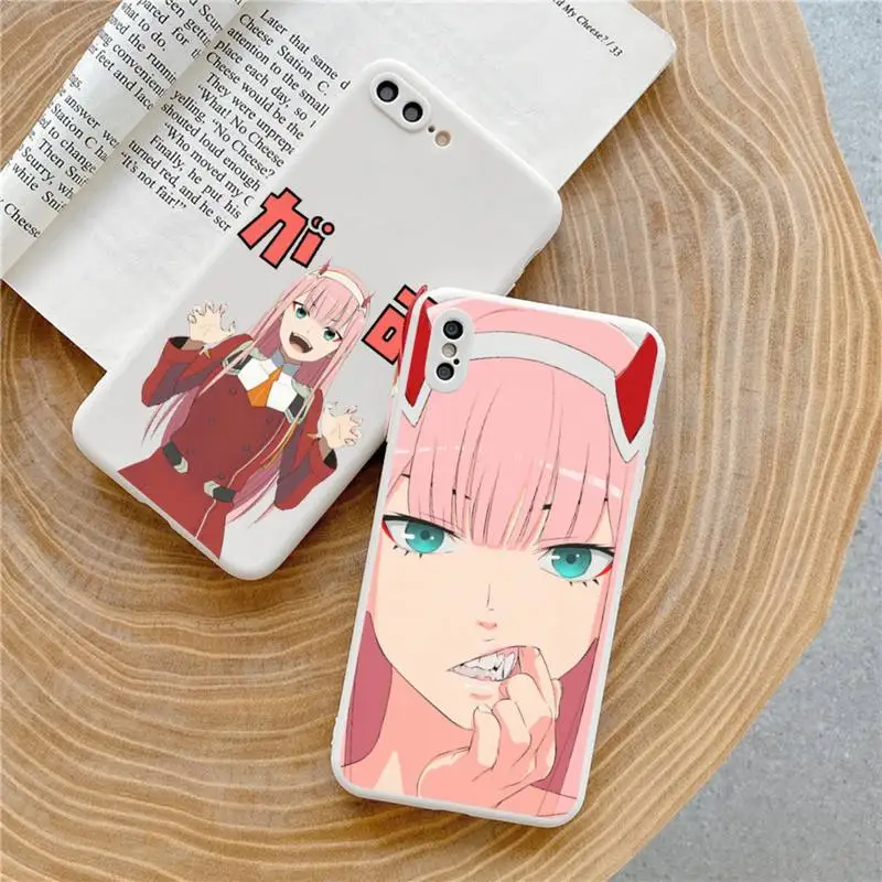 

Zero Two Darling in the FranXX Anime Phone Case Candy Color for iPhone 6 7 8 11 12 13 s mini pro X XS XR MAX Plus