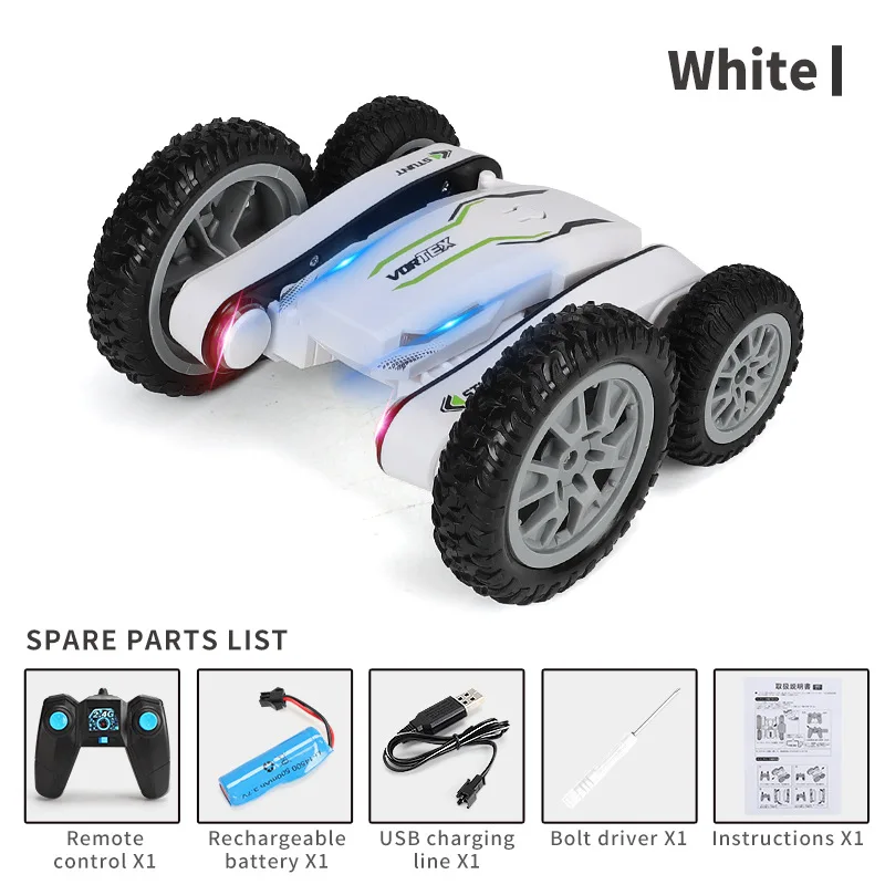 1:18 Rolling Two-sided Car Toys New Four-wheel Drive RC Stunt car 360° Rotating Flowering Car enlarge