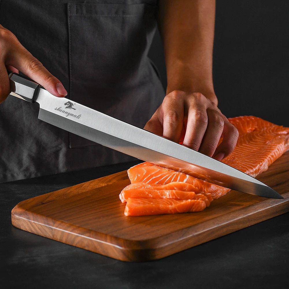 Японский Нож для суши Высокоуглеродистый кухонный нож из стали 5CR15 12 дюймов