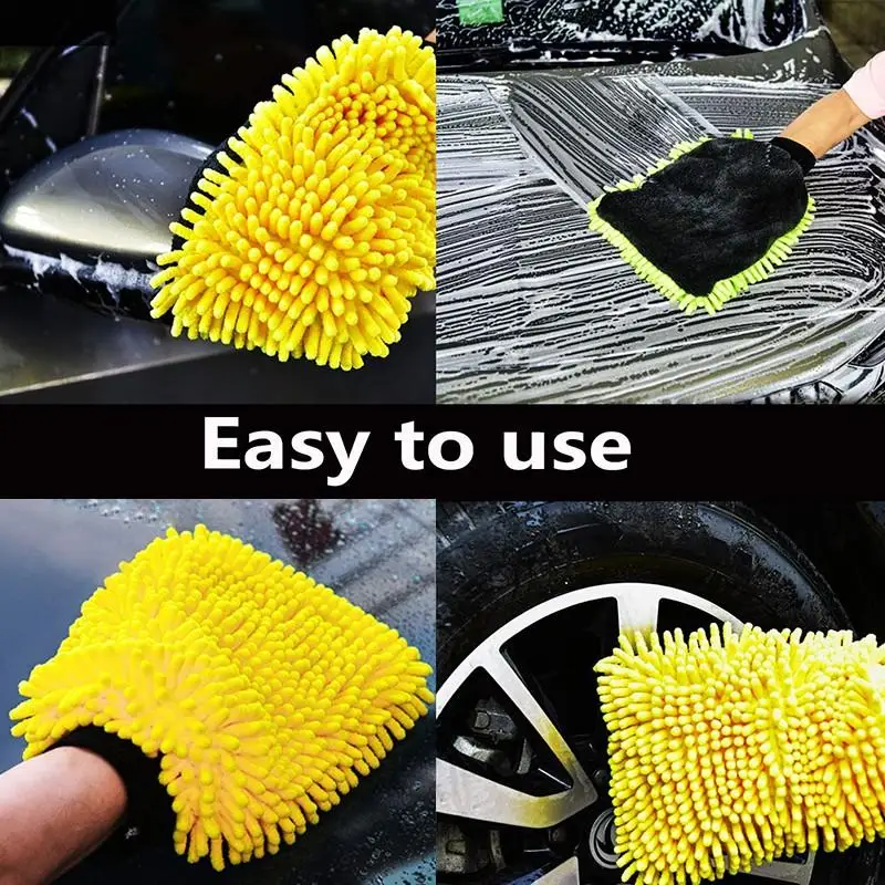 

Car Wash Glove Coral Mitt Soft Anti-scratch for Car Wash Multifunction Thick Cleaning Glove Car Wax Detailing Brush lavado CSV