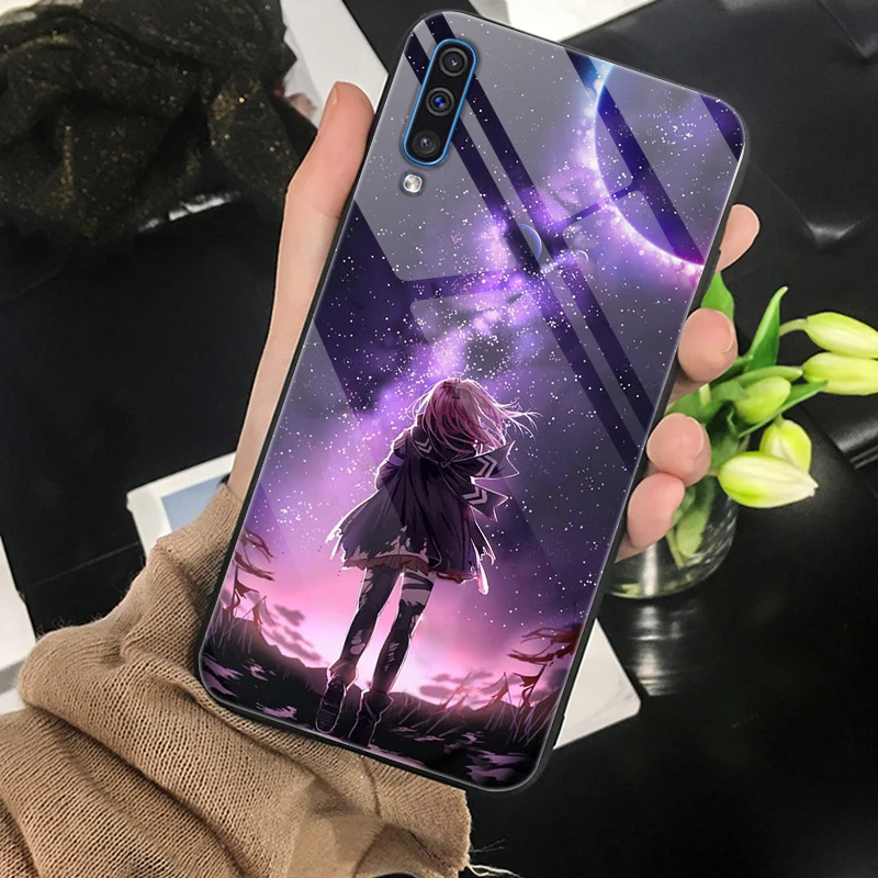 Для samsung Galaxy A50 чехол, стеклянная жесткая задняя крышка для samsung A30S A50S A10 A20 A30 A40 A70 чехол для телефона s бампер A 50 50S 30S