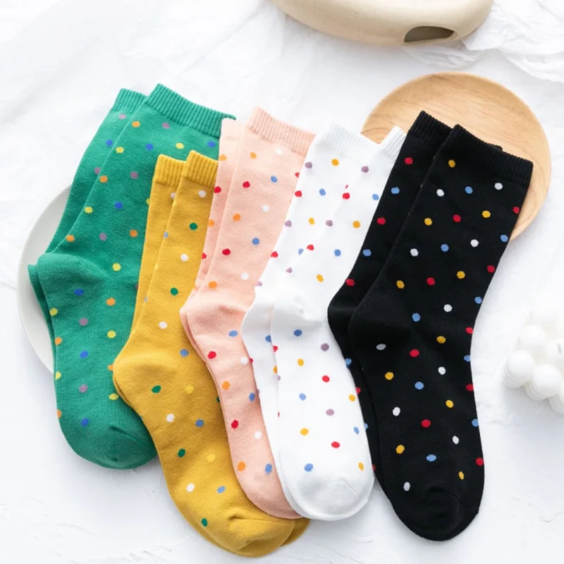 

Socks Women Cotton Fashion Harajuku Kawaii Dot Calcetines De La Mujer Skarpetki Stopki Damskie Kobieta Skarpety Woman Socks