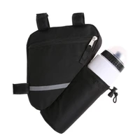 bicycle bag bike triangle bag storage mobile phone cycling bag bike tube pouch holder saddle pannier accessories black