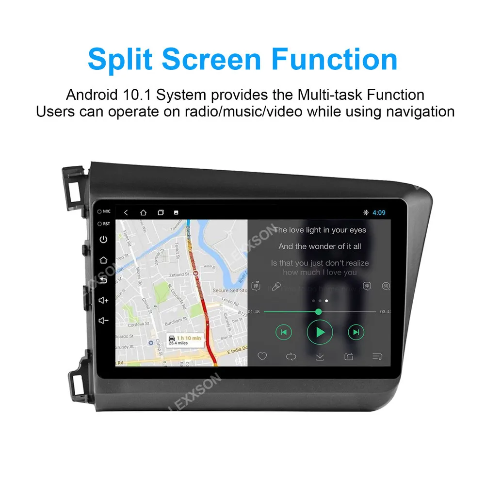 Автомагнитола DSP Android 10 0 мультимедиа для Honda Civic 2013 2014 2015 IPS экран 2 ГБ + 16 RDS FM GPS
