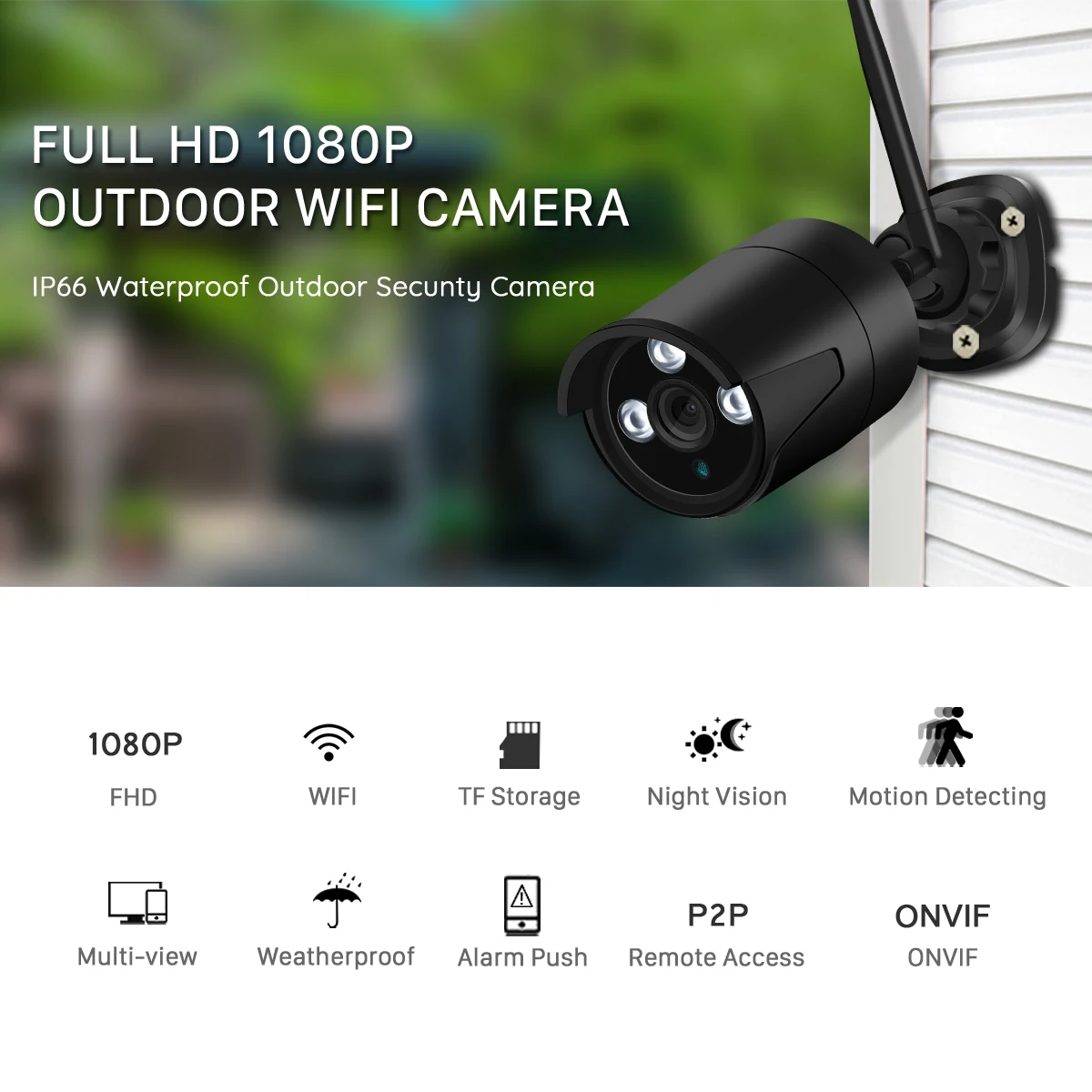 BESDER 2MP Беспроводная ip-камера 1080P HD ночного видения wi-fi-камера для использования на улице IP Onvif TF карта хранения водонепроницаемый видеонаблюдения
