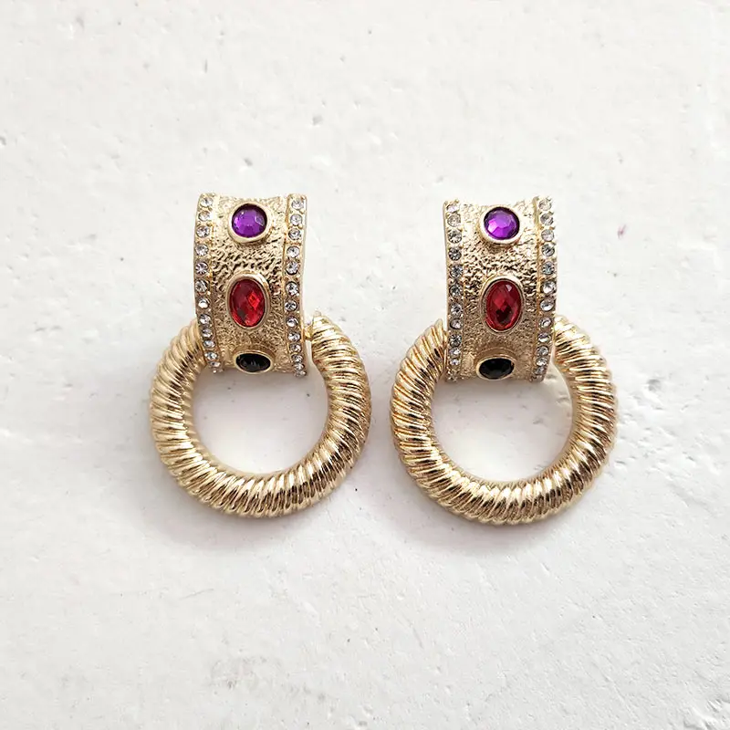 Женские серьги с кристаллами JJFOUCS роскошные геометрические металлические