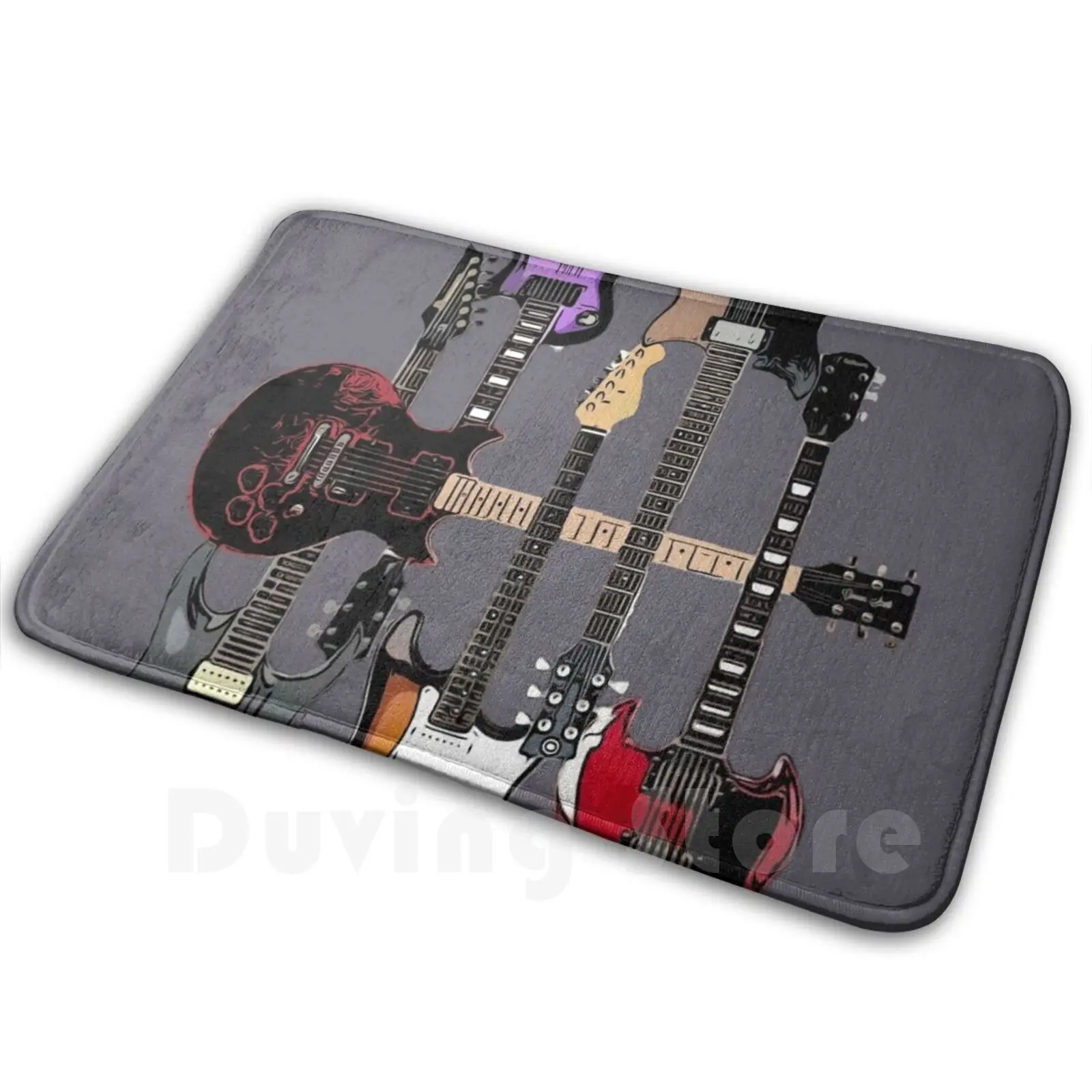 

Rock Guitars Mat Rug Carpet Anti-Slip Floor Mats Bedroom Guitar Guitar Guitars Pattern Guitar Player Axeman Guita Hero Geek Nerd