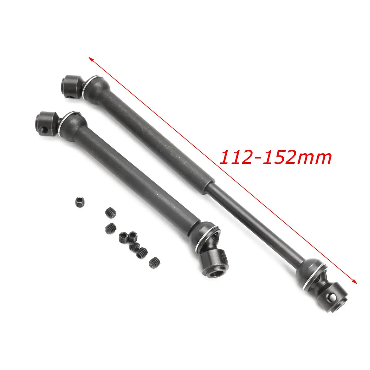 

2PCS 112-152mm Metal Steel Universal Drive CVD Shaft for RC Crawler Car SCX10 90046 D90 RC Cars Part Accessories