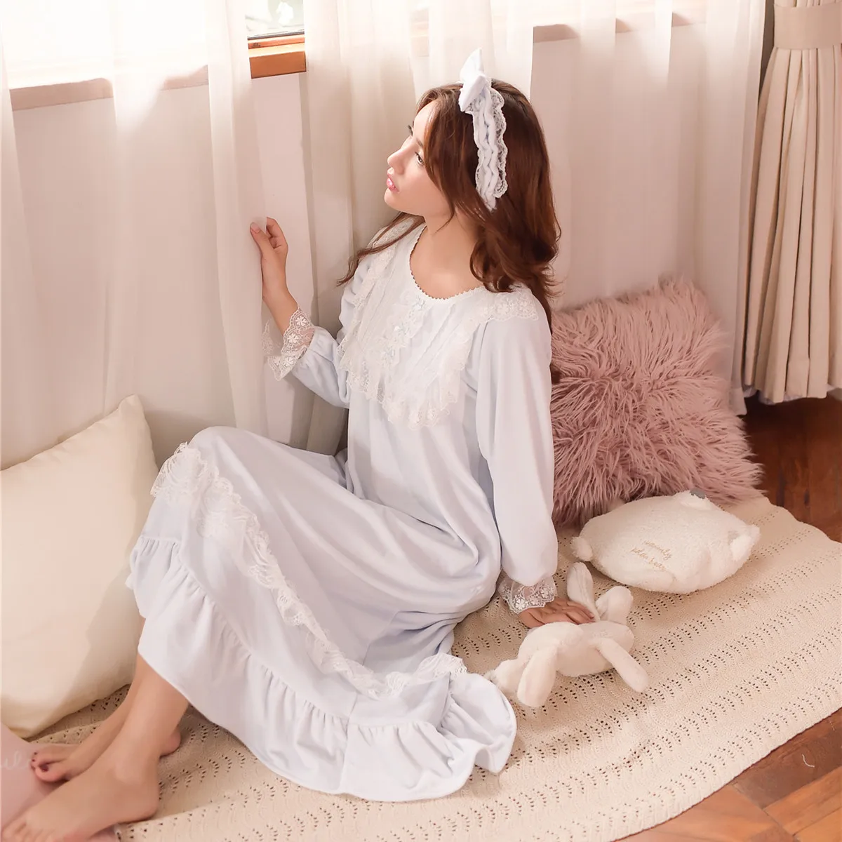 Зимняя плотная теплая фланелевая длинная Пижама для женщин с длинным рукавом