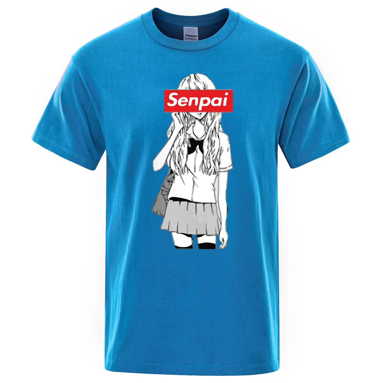 Senpai Anime Girl Nerdy Print T Shirt Summer Cotton Men's T-shirt Manga Streetwear Tee Tshirt Unisex Harajuku Clothes Tops Tees