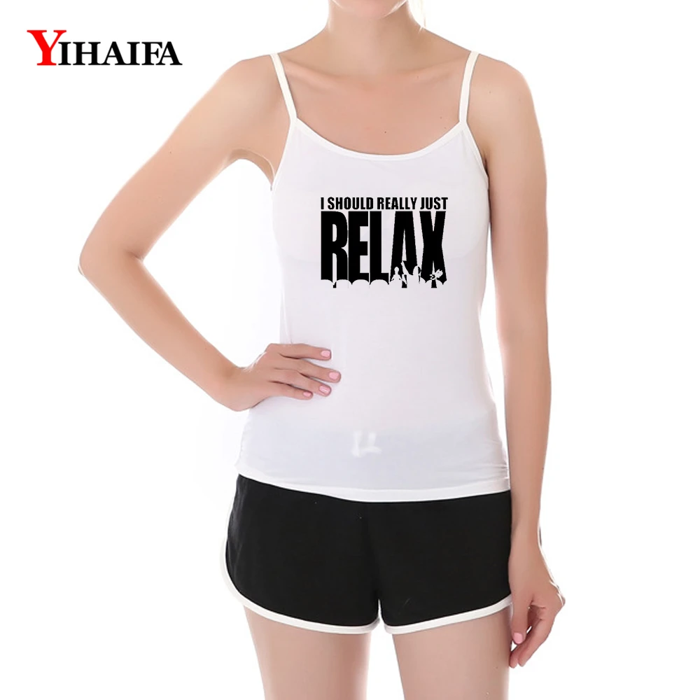YIHAIFA сексуальные женские майки с буквенным принтом на бретельках топы для