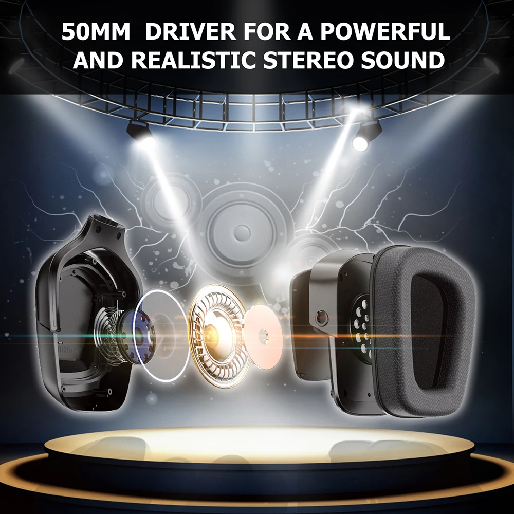 RGB светодиодный Stereo-4D глубокий бас Игровые наушники гарнитура с микрофоном для xbox