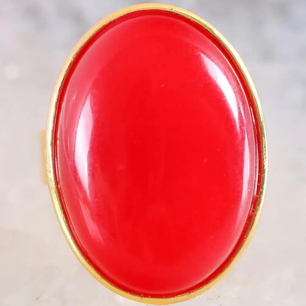 Ring Natural Stone Oval CAB Cabochon Bead Red Jades Finger Jewelry For Men Women Gift Z108 | Украшения и аксессуары