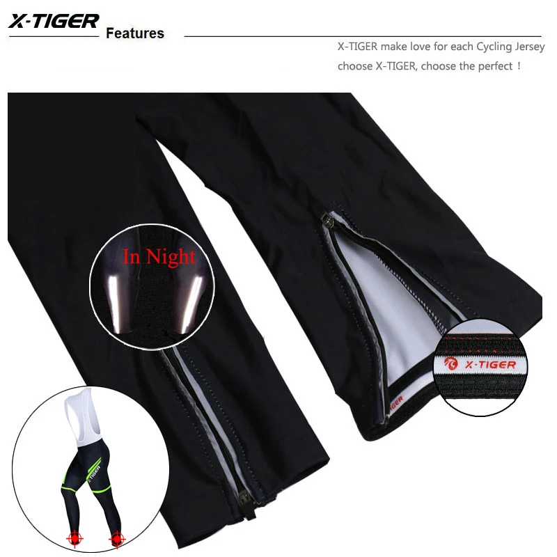 

X-tiger Cycling Jerseys Set 5d Gel Padded Bib Pants Mens Breathable Long Sleeve Bicycle Clothing Sunscreen Cycling Suits Set