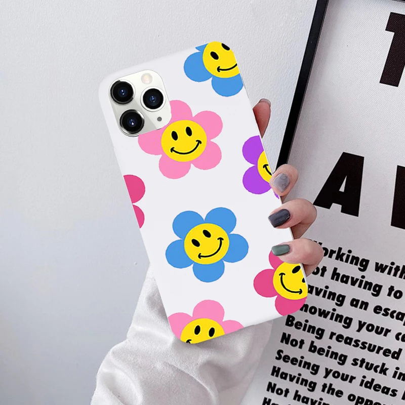

ZUIDID Cute Sun Flower Phone Case For iPhone XS MAX 7 11 Pro 11 X XR SE20 8Plus Cartoon Smile Soft Silicone Back Cover Pink Capa