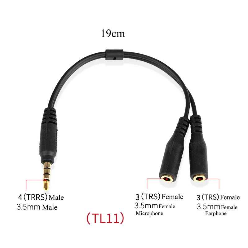 Кабель удлинитель для микрофона внешний переходник 2 в 1 со штекера 5 на гнездо 3 мм