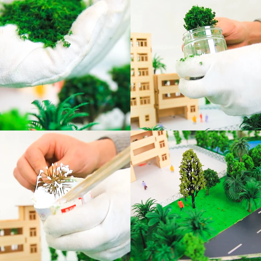 HO Scale Tree Powder Model Toy HO Train Building Miniature DIY Scene Making Materials Green Plant Tufted images - 6