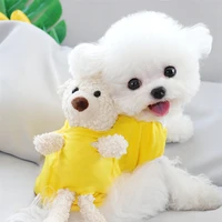 fashion dog clothes summer thin vest teddy soft two legged clothes puppy vest yellow pet pullover pet products xs xl