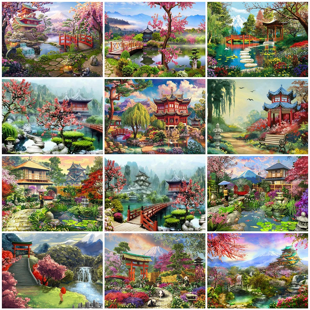 

Evershine Diamond Painting House Craft Kit 5D DIY Diamond Embroidery Lake Landscape New Year Gift Home Decorations