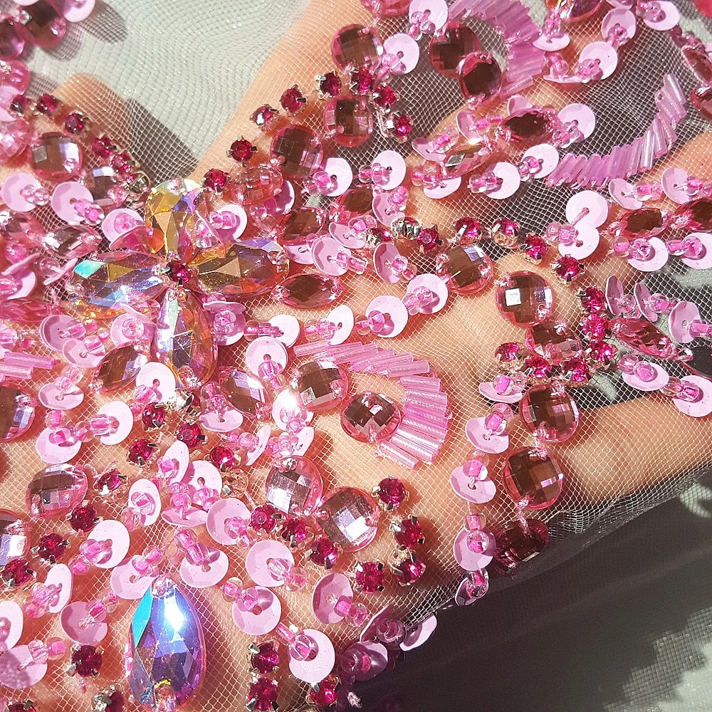 Bi. Dw. М, чистого серебра стразы аппликация нашивки бисером 29x39 мм Пришивные Свадебные украшения Костюмы Платья с пайетками для Костюмы